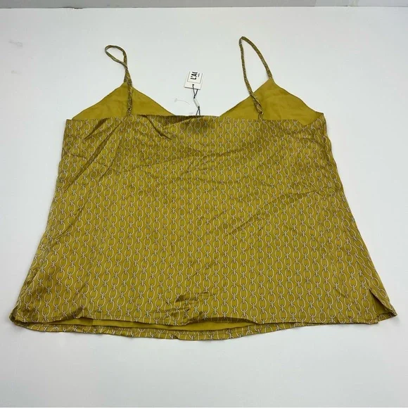 L'AGENCE Jane‎ Chain Print 100% Silk Camisole Goldchamp Womens Tank Large NEW